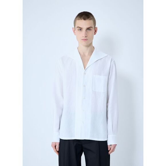 Dolce & Gabbana Men Linen Spread Collar Shirt